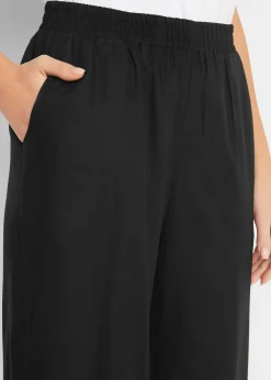 Pantalon 3/4 en viscose avec taille élastiquée