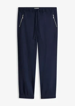 Pantalon 7/8 léger en lin et coton