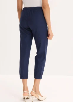 Pantalon 7/8 léger en lin et coton