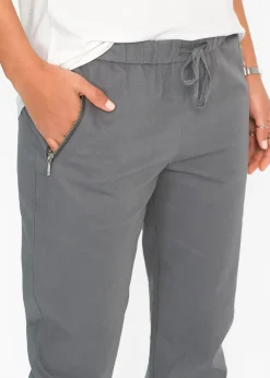 Pantalon 7/8 léger en lin et coton