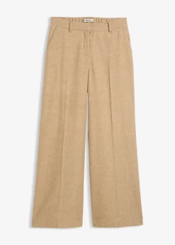 Pantalon à motif chevrons, laine majoritaire