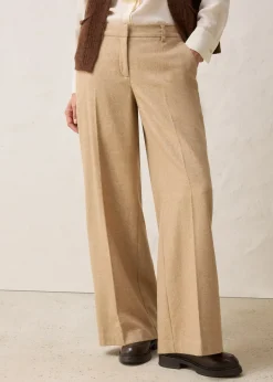 Pantalon à motif chevrons, laine majoritaire
