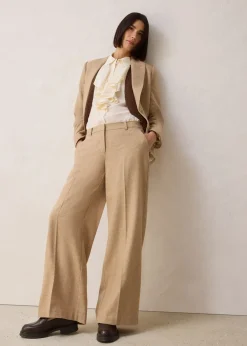 Pantalon à motif chevrons, laine majoritaire