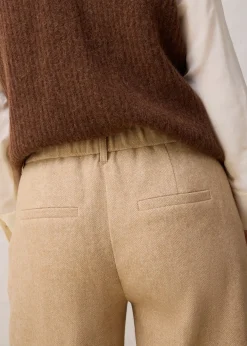 Pantalon à motif chevrons, laine majoritaire