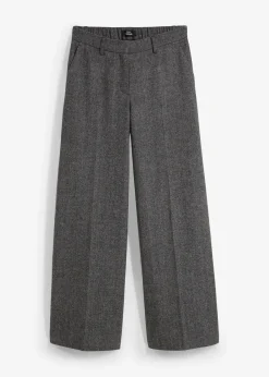 Pantalon à motif chevrons, laine majoritaire