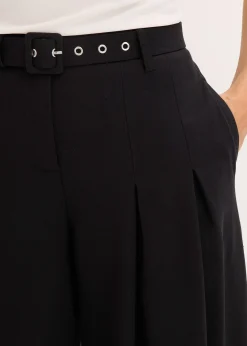 Pantalon à pinces avec ceinture (ens. 2 pces)