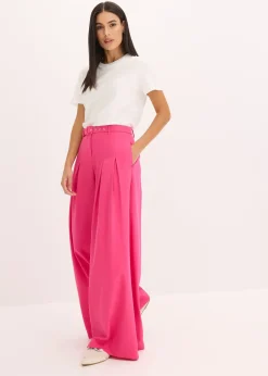 Pantalon à pinces avec ceinture (ens. 2 pces)