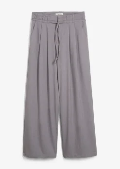 Pantalon à pinces avec lien à nouer