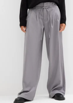 Pantalon à pinces avec lien à nouer