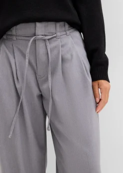 Pantalon à pinces avec lien à nouer