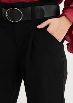 Pantalon à pinces en coton extensible