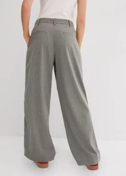 Pantalon à pinces et galon contrastant