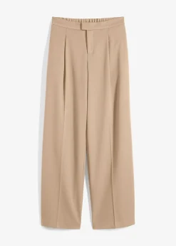 Pantalon à pinces et taille élastiquée