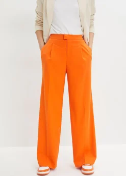 Pantalon à pinces et taille élastiquée