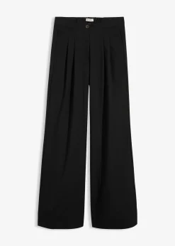 Pantalon à pinces et taille élastiquée