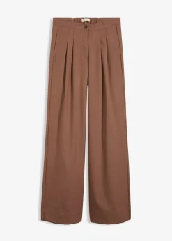 Pantalon à pinces et taille élastiquée