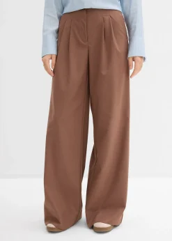 Pantalon à pinces et taille élastiquée