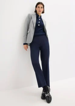 Pantalon à revers et taille élastiquée