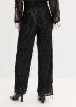 Pantalon à sequins et franges