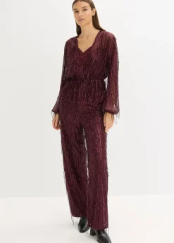 Pantalon à sequins et franges
