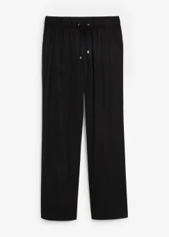 Pantalon à taille élastiquée en viscose