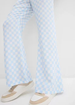 Pantalon ample à carreaux, en viscose fluide