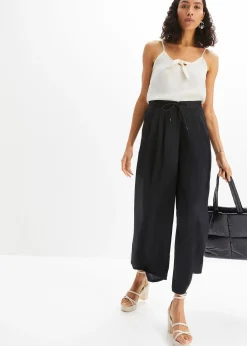 Pantalon ample en satin fluide