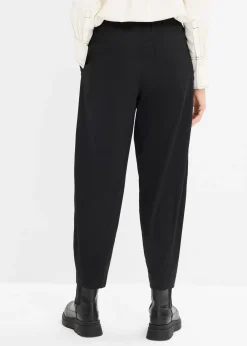 Pantalon barrel en twill à taille élastiquée
