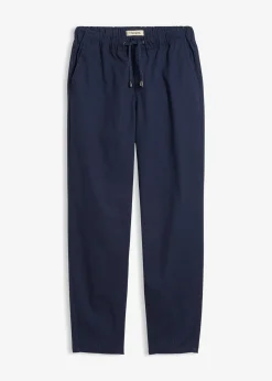 Pantalon barrel en twill, taille mi-haute élastiquée