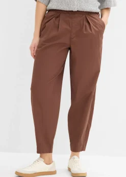 Pantalon barrel en twill à taille élastiquée