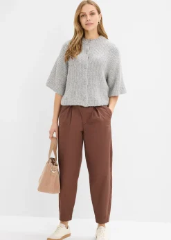 Pantalon barrel en twill à taille élastiquée