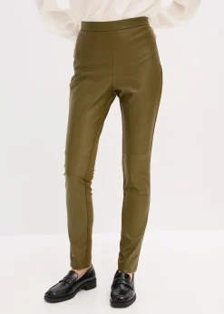 Pantalon bi-matière Punto di Roma et tissu enduit