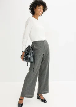 Pantalon bootcut, aspect tweed