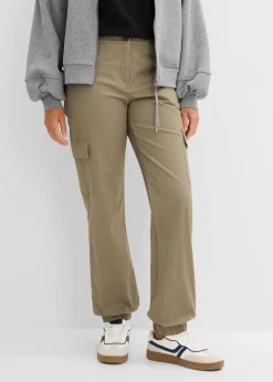 Pantalon cargo en coton extensible