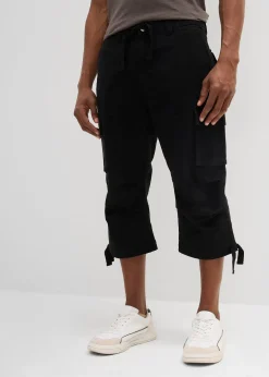 Pantalon cargo extensible et loose, longueur 3/4