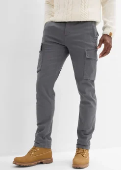 Pantalon cargo regular en coton extensible et robuste, droit