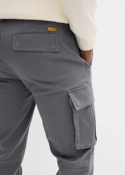 Pantalon cargo regular en coton extensible et robuste, droit