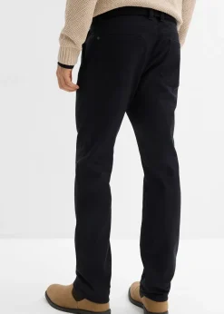 Pantalon chino extensible regular avec taille élastique et ceinture, droit