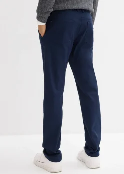 Pantalon chino extensible regular avec taille élastique et ceinture, droit