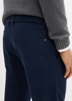 Pantalon chino extensible regular avec taille élastique et ceinture, droit