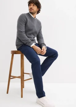 Pantalon chino extensible regular avec taille élastique et ceinture, droit