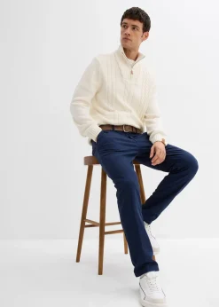 Pantalon chino regular avec doublure chaude en flanelle, fuselé