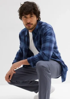 Pantalon chino regular avec ceinture, taille élastiquée, droit