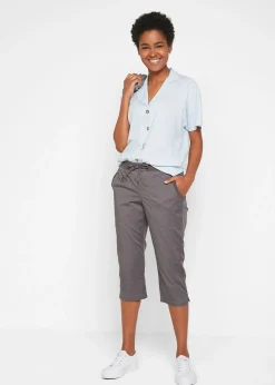 Pantalon corsaire avec lien à nouer