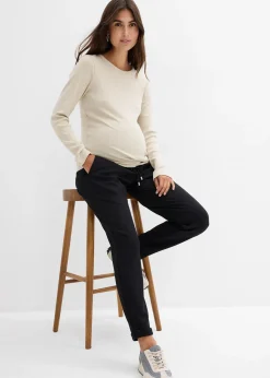 Pantalon de grossesse à taille élastiquée en jersey milano