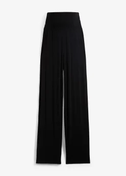 Pantalon de grossesse en jersey, ceinture smockée, coupe droite