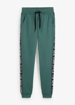 Pantalon de jogging avec finitions bord-côtes et imprimé