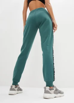 Pantalon de jogging avec finitions bord-côtes et imprimé