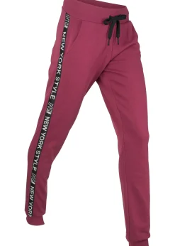 Pantalon de jogging avec finitions bord-côtes et imprimé