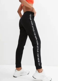 Pantalon de jogging avec finitions bord-côtes et imprimé